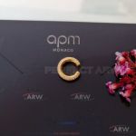 AAA APM Monaco Jewelry On Sale - Yellow Gold Diamond Circle Pendant Earrings